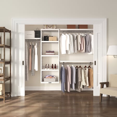 John Louis Home Solid Wood Walk-In Closet System White Finish JLH-525W